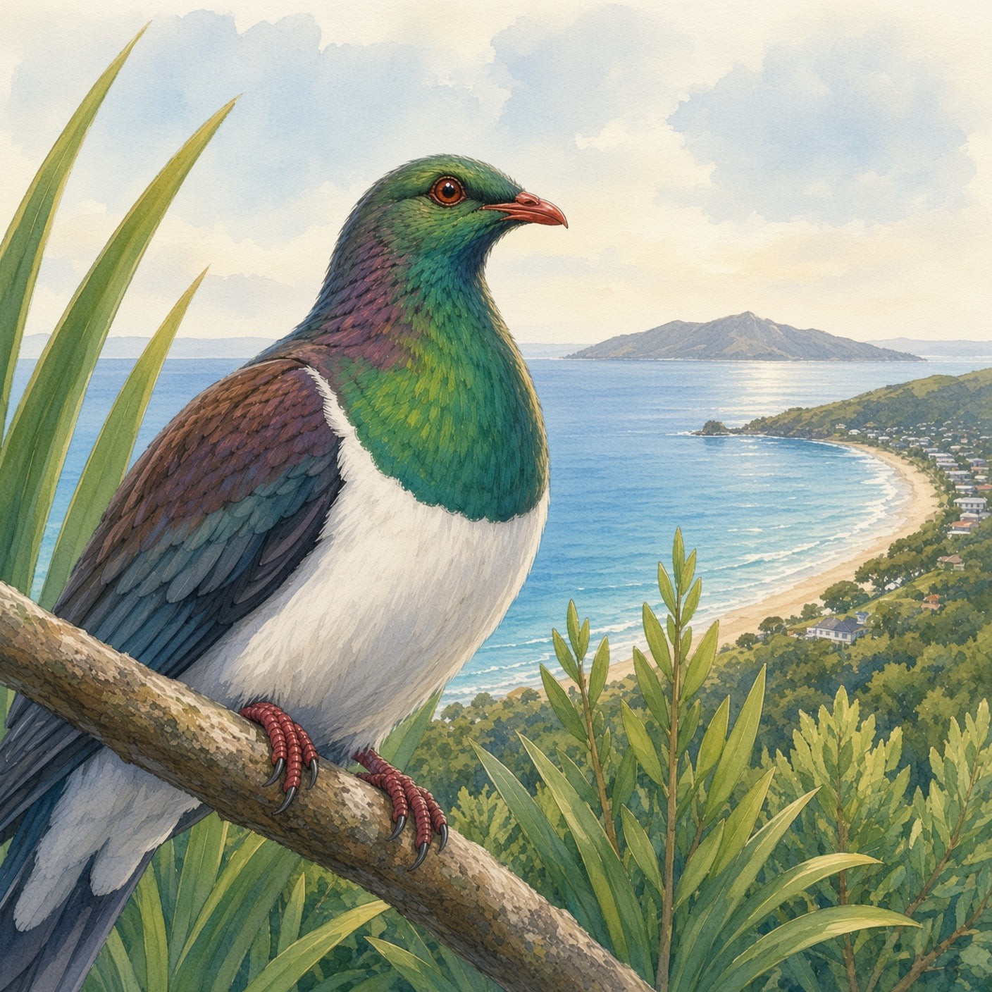 Kererū Mountains mug design