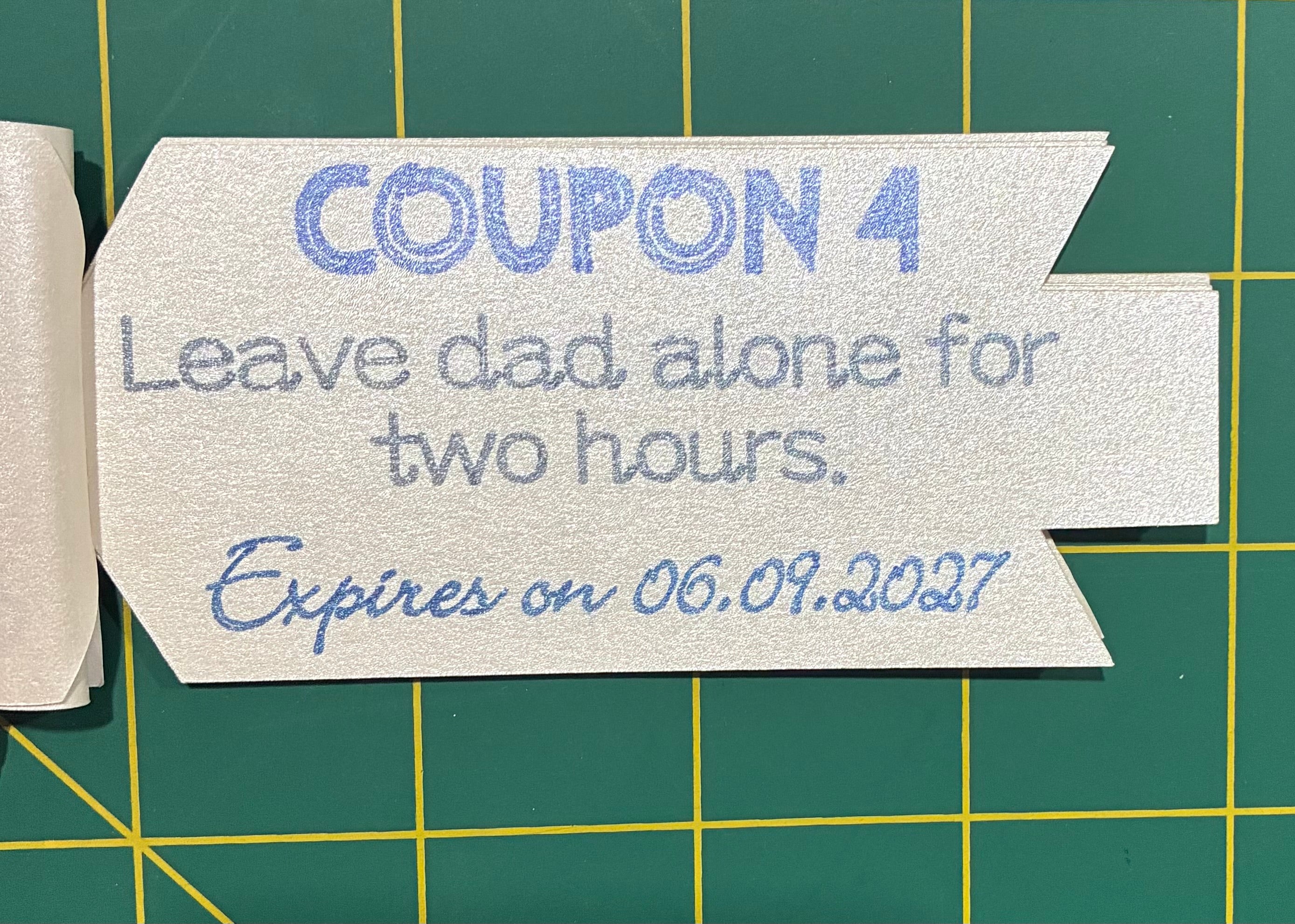 Father’s Day 2026 Coupon Book | Handmade Tear-Off Gift for Dad