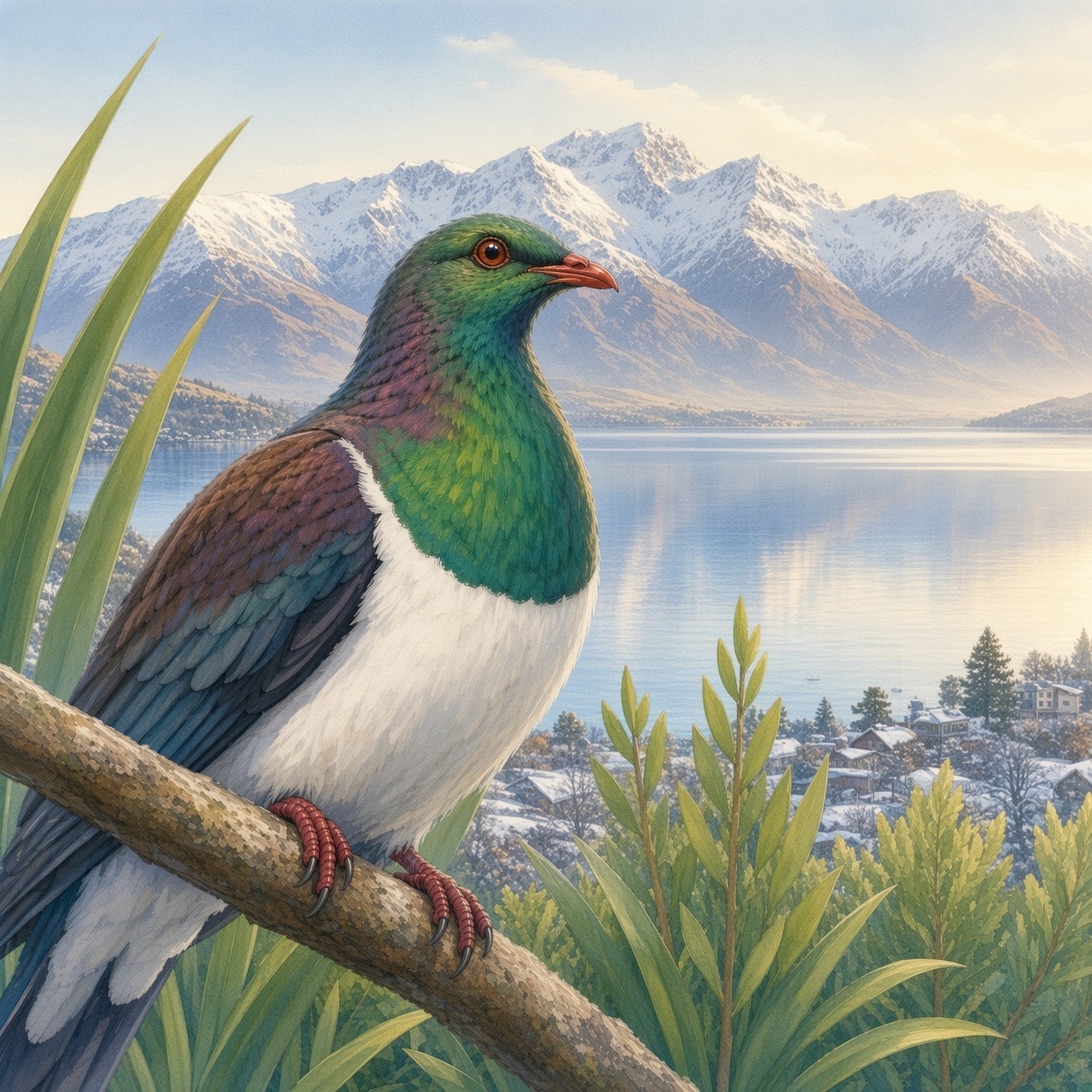 Kererū Coast mug design